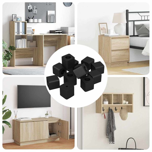 vidaXL Drž&aacute;k z&aacute;suvky 12 pcs Čern&aacute; 15 x 15 x 15mm PP kopolymer