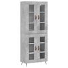 vidaXL Skř&iacute;ň highboard betonově &scaron;ed&aacute; 69,5x34x180 cm kompozitn&iacute; dřevo