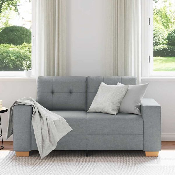 vidaXL Loveseat Sofa Světle &scaron;ed&aacute; 160x77x82 cm textil