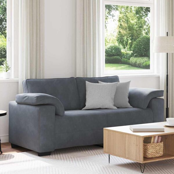 vidaXL Loveseat Sofa Tmavě &scaron;ed&aacute; 180x77x82 cm samet