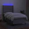 vidaXL Box spring postel s matrac&iacute; a LED světle &scaron;ed&aacute; 90x190 cm textil