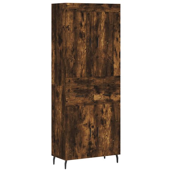 vidaXL Skř&iacute;ň highboard kouřov&yacute; dub 69,5 x 34 x 180 cm kompozitn&iacute; dřevo