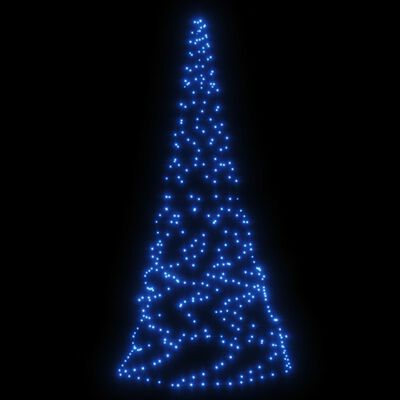 vidaXL Vánoční stromek na stožár 200 modrých LED diod 180 cm