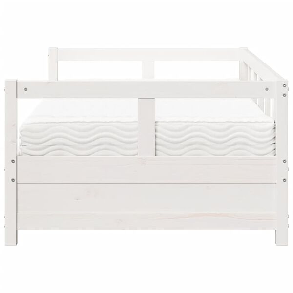 vidaXL V&aacute;lenda s matrac&iacute; b&iacute;l&aacute; 80 x 200 cm masivn&iacute; borovice