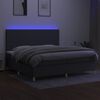vidaXL Box spring postel s matrac&iacute; a LED tmavě &scaron;ed&aacute; 200x200 cm textil