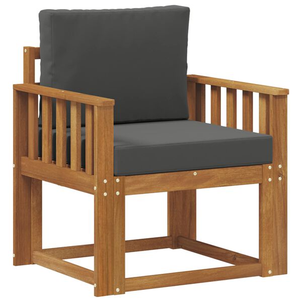 vidaXL Venkovn&iacute; pohovka Masivn&iacute; ak&aacute;ciov&eacute; dřevo a polyester Př&iacute;rodn&iacute;