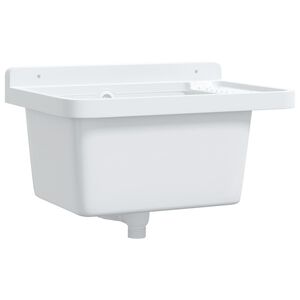 vidaXL Umyvadlo pro mont&aacute;ž na stěnu b&iacute;l&eacute; 50 x 35 x 24 cm pryskyřice