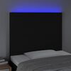 vidaXL Čelo postele s LED čern&eacute; 100x5x118/128 cm textil