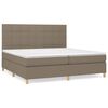 vidaXL Box spring postel s matrac&iacute; taupe 200x200 cm textil