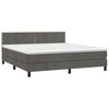 vidaXL Box spring postel s matrac&iacute; tmavě &scaron;ed&aacute; 160x200 cm samet