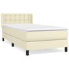 vidaXL Box spring postel s matrac&iacute; kr&eacute;mov&aacute; 90x190 cm uměl&aacute; kůže