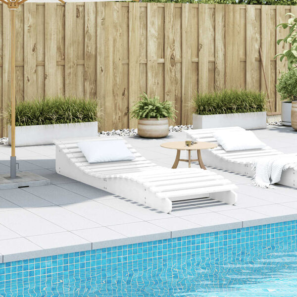 vidaXL Zahradní lehátko bílé 205 x 70 x 31,5 cm masivní borové dřevo