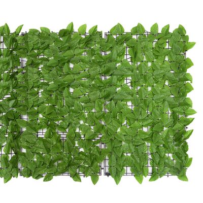 vidaXL Balkónová zástěna se zelenými listy 600 x 100 cm