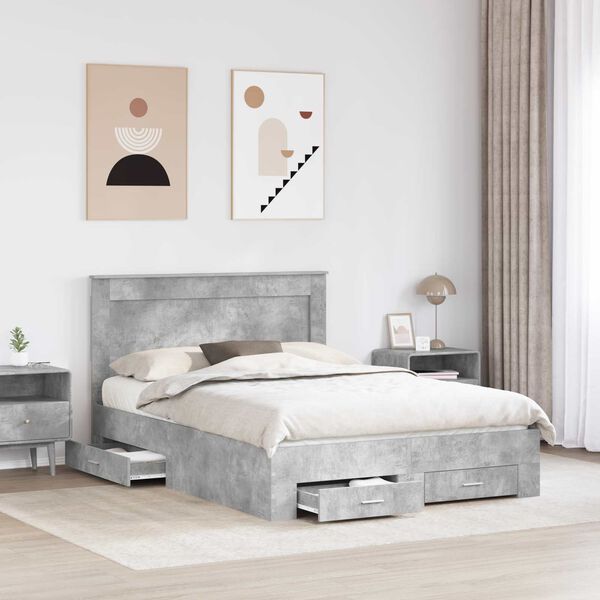 vidaXL R&aacute;m postele se z&aacute;suvkou s čelo s &uacute;loži&scaron;těm kompozitn&iacute; dřevo