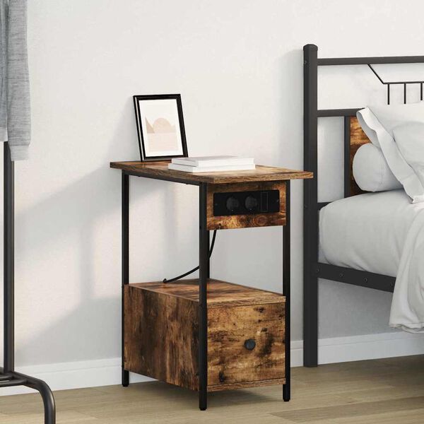 vidaXL Nočn&iacute; skř&iacute;ňka Kouřov&yacute; dub 60 x 30 x 61 cm kompozitn&iacute; dřevo