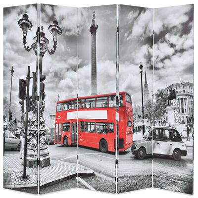 vidaXL Skládací paraván 200 x 170 cm Londýnský autobus černobílý