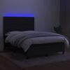vidaXL Box spring postel s matrac&iacute; a LED čern&aacute; 140x190 cm textil