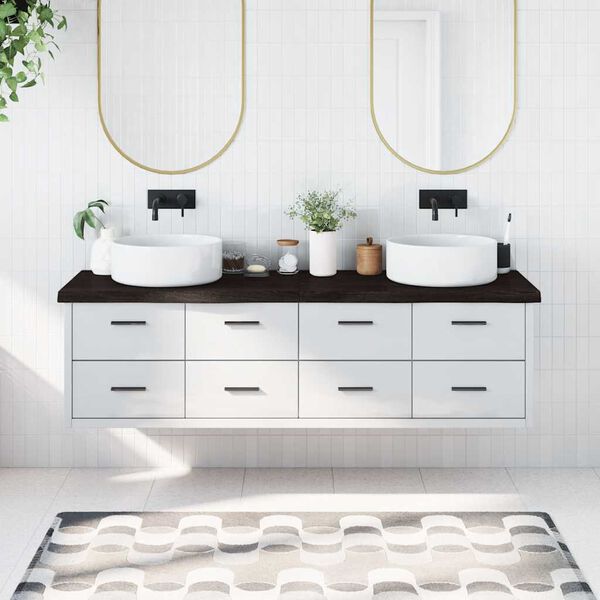 vidaXL Koupelnov&aacute; deska tmavě hněd&aacute; 180x50x(2-6) cm o&scaron;etřen&yacute; masiv