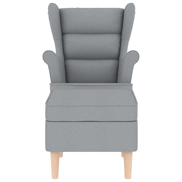 vidaXL Křeslo s podnožkou světle &scaron;ed&eacute; textil