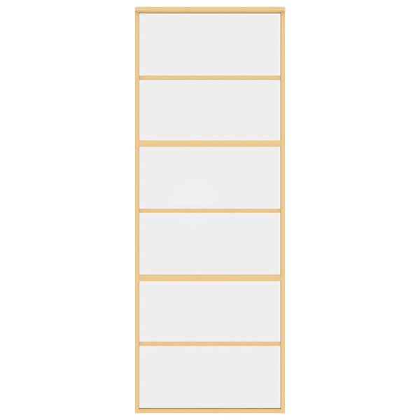 vidaXL Posuvn&eacute; dveře zlat&eacute; 76 x 205 cm čir&eacute; ESG sklo a hlin&iacute;k