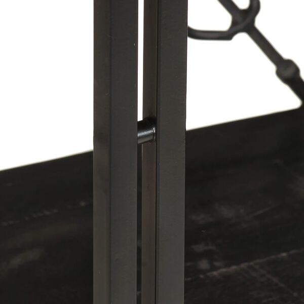 vidaXL Knihovna se 3 policemi černá 60 x 30 x 80 cm masivní mangovník