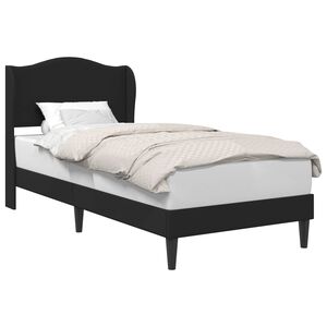 vidaXL R&aacute;m postele s čelo Čern&aacute; 90 x 190 cm Uměl&aacute; kůže