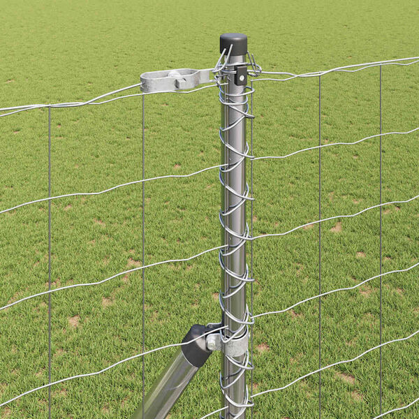 vidaXL Plot s sloupkem Stř&iacute;brn&aacute; 1,5 x 10 m Ocel a PVC