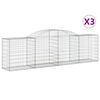 vidaXL Klenut&eacute; gabionov&eacute; ko&scaron;e 3 ks 300x50x80/100 cm pozinkovan&eacute; železo