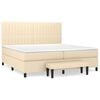 vidaXL Box spring postel s matrac&iacute; kr&eacute;mov&aacute; 200x200 cm textil