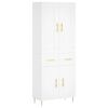 vidaXL Skř&iacute;ň highboard b&iacute;l&aacute; 69,5 x 34 x 180 cm kompozitn&iacute; dřevo