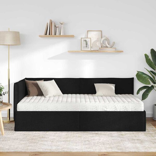 vidaXL Rohov&yacute; r&aacute;m postele s matrac&iacute; s čelo 2 pcs Zelen&aacute; samet