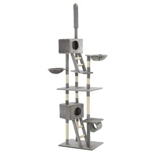 vidaXL &Scaron;krabadlo pro kočky se sisalov&yacute;mi sloupky 230&ndash;260 cm &scaron;ed&eacute;