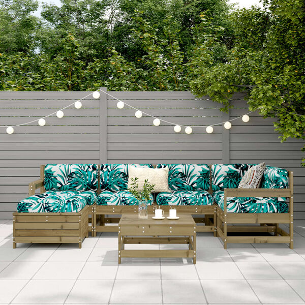 vidaXL 7d&iacute;ln&aacute; zahradn&iacute; sedac&iacute; souprava impregnovan&aacute; borovice