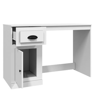 vidaXL Psací stůl se zásuvkou bílý 115 x 50 x 75 cm kompozitní dřevo