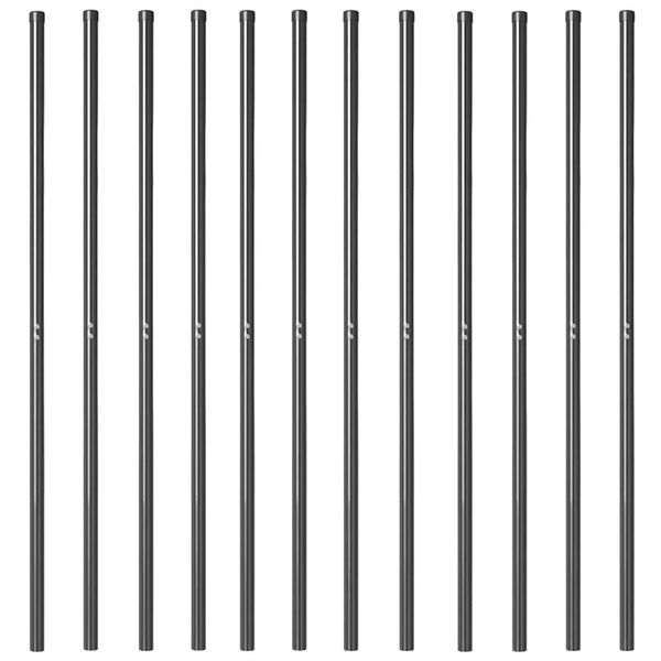 vidaXL Plotov&yacute; sloupek. 12 pcs &Scaron;ed&aacute; Pr&aacute;&scaron;kově lakovan&aacute; ocel