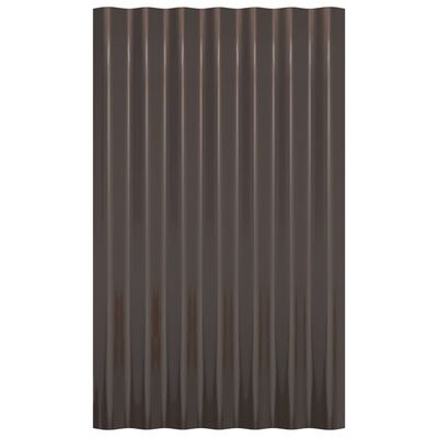 vidaXL Střešní panely 36 ks práškově lakovaná ocel hnědé 60 x 36 cm