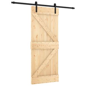 vidaXL Posuvn&eacute; dveře 85 x 210 cm Masivn&iacute; borov&eacute; dřevo (neupraven&eacute;)