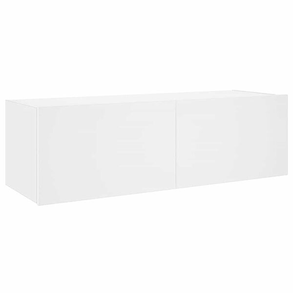 vidaXL N&aacute;stěnn&aacute; TV skř&iacute;ňka s LED osvětlen&iacute;m b&iacute;l&aacute; 100 x 35 x 31 cm