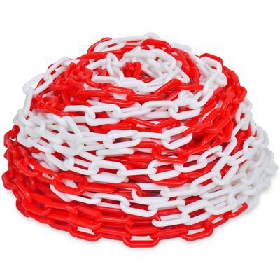 vidaXL Výstražný plastový řetěz červenobílý