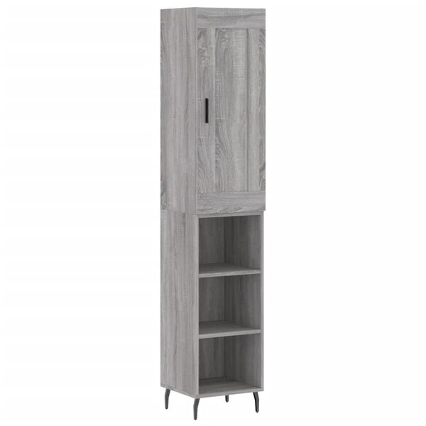 vidaXL Skř&iacute;ň highboard &scaron;ed&aacute; sonoma 34,5 x 34 x 180 cm kompozitn&iacute; dřevo
