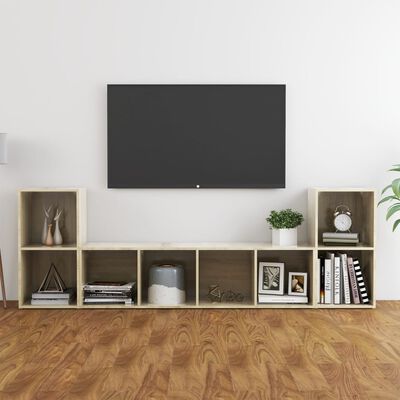 vidaXL 3dílný set TV skříněk dub sonoma kompozitní dřevo