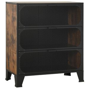 vidaXL &Uacute;ložn&aacute; skř&iacute;ň rustik&aacute;ln&iacute; hněd&aacute; 72 x 36 x 82 cm kov a MDF
