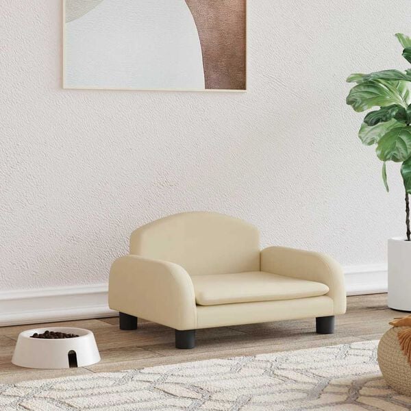 vidaXL Pelíšek pro psy krémový 50 x 40 x 30 cm textil