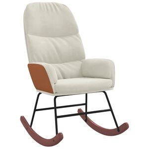 vidaXL Houpac&iacute; křeslo kr&eacute;mově b&iacute;l&eacute; samet