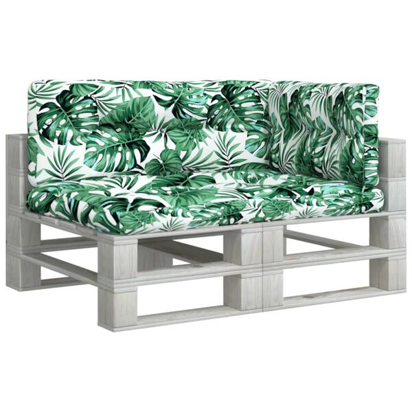 vidaXL Podu&scaron;ky na palety 3 ks vzor listů textil