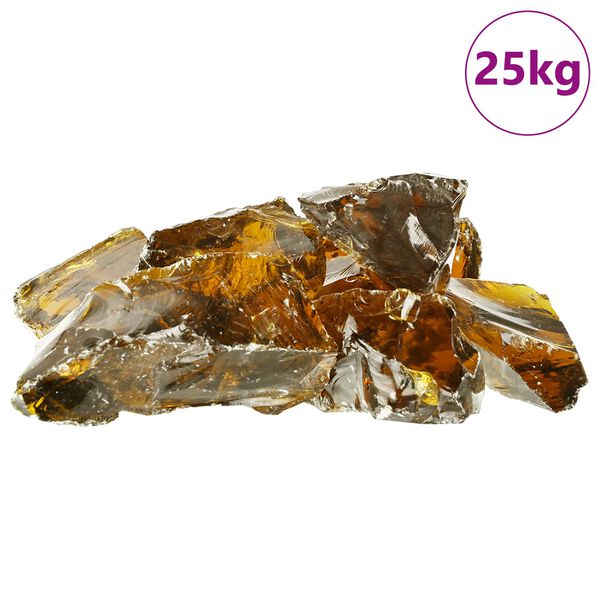 vidaXL Zahradn&iacute; kameny Hněd&aacute; 12 cm Sklo