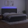 vidaXL Box spring postel s matrac&iacute; a LED tmavě &scaron;ed&aacute; 200x200 cm samet
