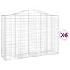 vidaXL Klenut&eacute; gabionov&eacute; ko&scaron;e 6 ks 200x50x140/160cm pozinkovan&eacute; železo