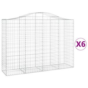 vidaXL Klenut&eacute; gabionov&eacute; ko&scaron;e 6 ks 200x50x140/160cm pozinkovan&eacute; železo