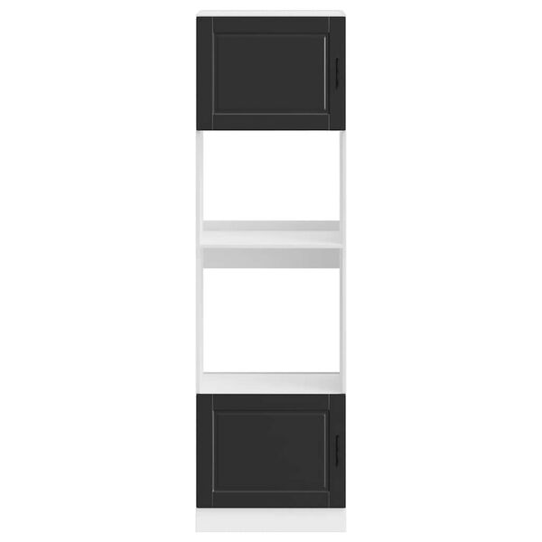 vidaXL Skř&iacute;ňky na troubu 2 ks "Porto" čern&yacute; kompozitn&iacute; dřevo